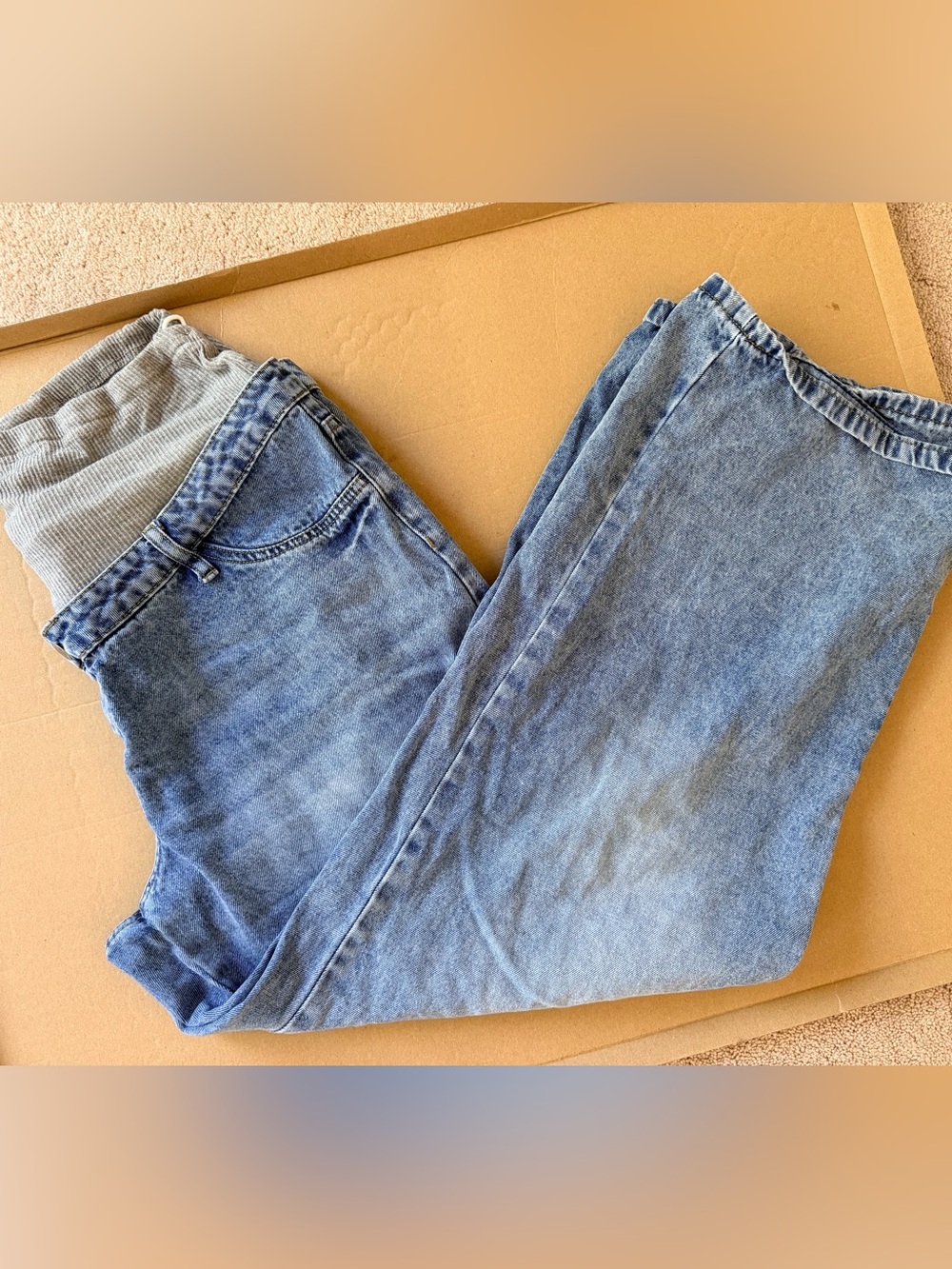 Classic Light Wash Blue Maternity Denim Jeans